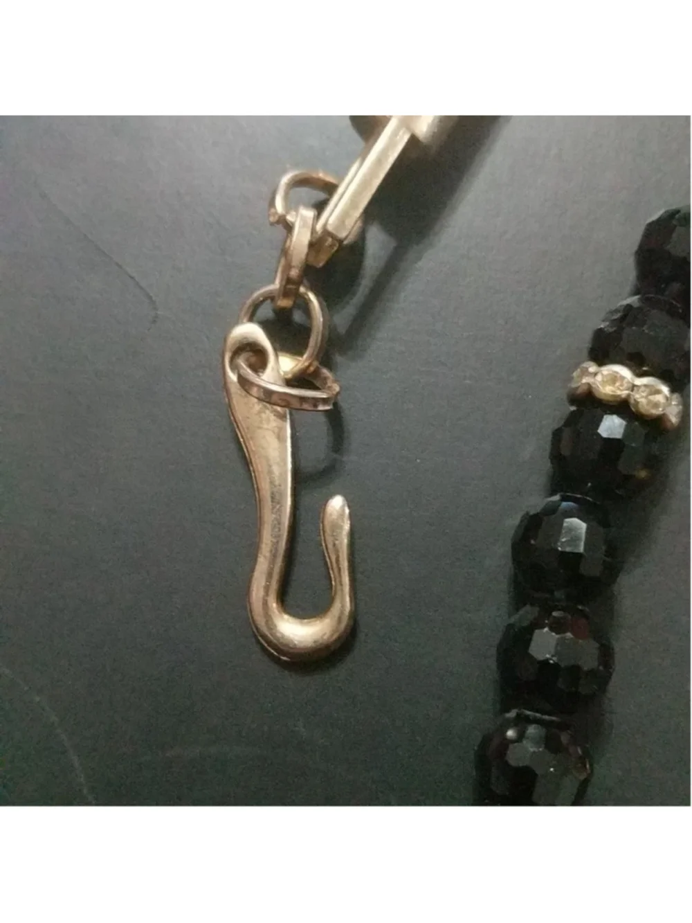 Gold Tone Black Faceted Crystal Waist Belly Chain Statement Belt